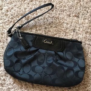 Coach ‘Classic C’ Patterned Black Wristlet